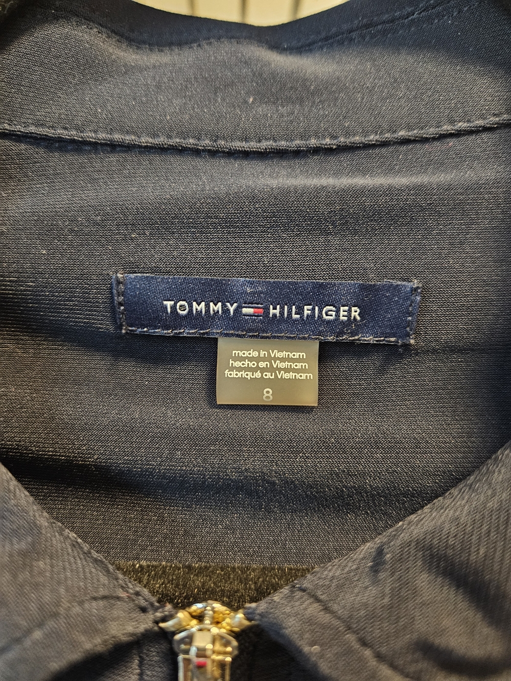 Tommy Hilfiger Navy Fit & Flare Zip Front Dress Size 8 - Picture 4 of 4